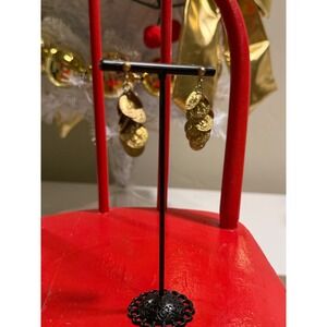 Gold Tone Coin Dangle Earrings Women's Bohemian Festival Statement Jewelry